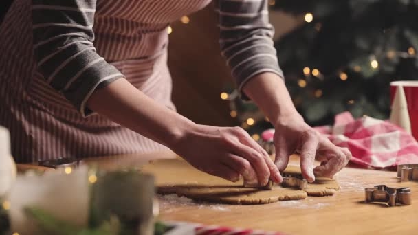 Crăciun fericit, An Nou fericit. Gătitul turtei dulce, prăjitura sau coacerea strudel — Videoclip de stoc