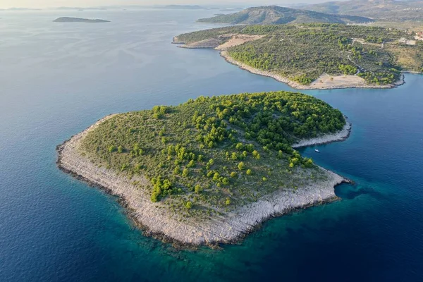 Jaz岛 Rogoznica Aerial View Adriatic Sea Beach Croatia — 图库照片