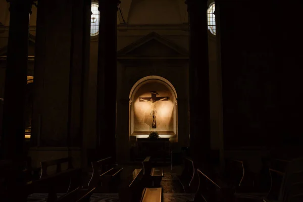 Interno Della Basilica Santa Croce Gerusalemme Roma Dettaglio Cristo — Foto Stock