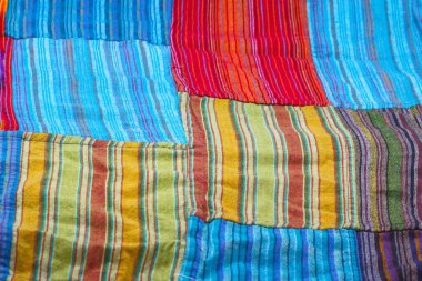 soyut kumaş arkaplanı yama işi, yeniden kullanım, geri dönüşüm kumaşı