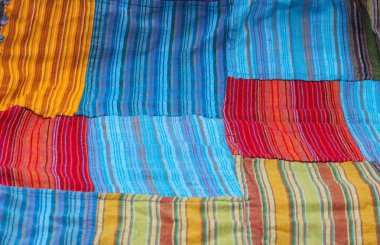 soyut kumaş arkaplanı yama işi, yeniden kullanım, geri dönüşüm kumaşı