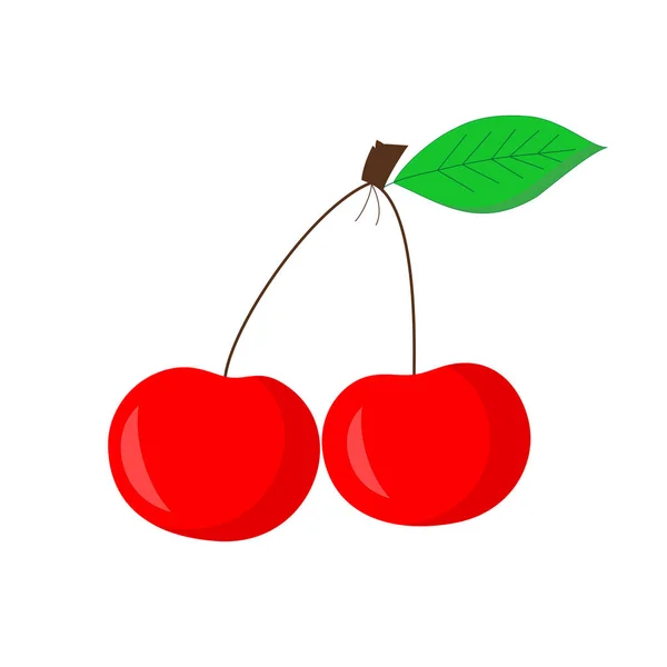 beyaz arkaplanda kirazlar.