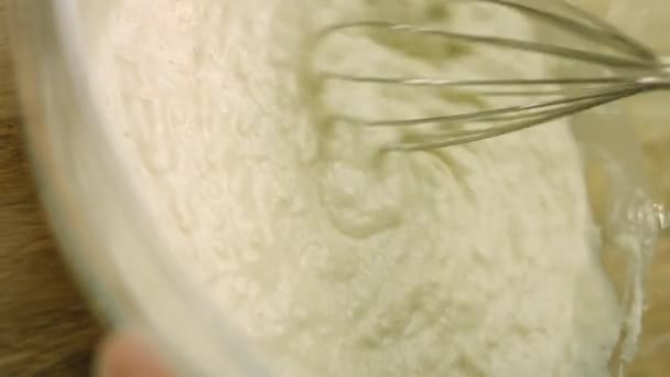 Mix the ingredients for the dough — Stock Video