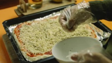 New York pizzasında kurutulmuş fesleğen.