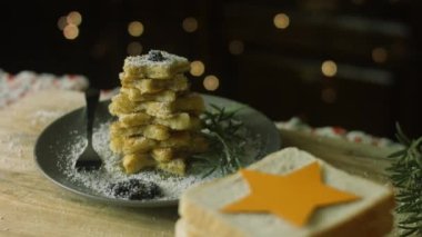 Fransız tostu Noel ağacı tatili atmosferi