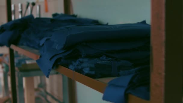 People with disabilities sew specialized clothing — Stock Video