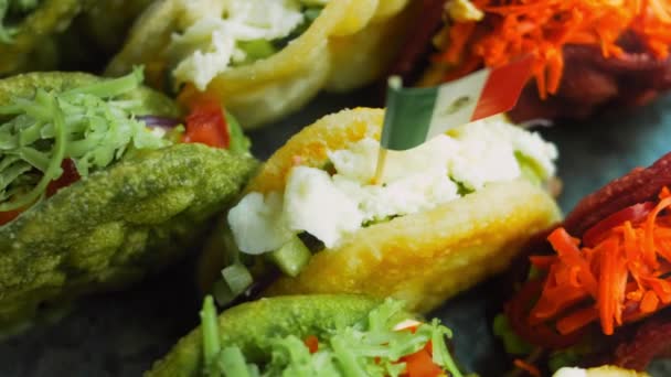 Drapeau Mexicain Tacos Forme Forme Drapeau Mexicain Sur Navire Plat — Video