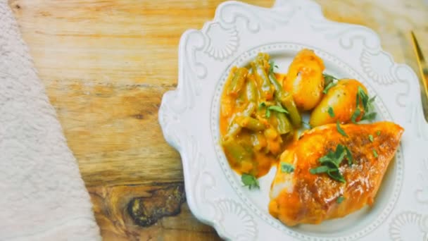 Miel Moutarde Poulet Légumes Recette — Video