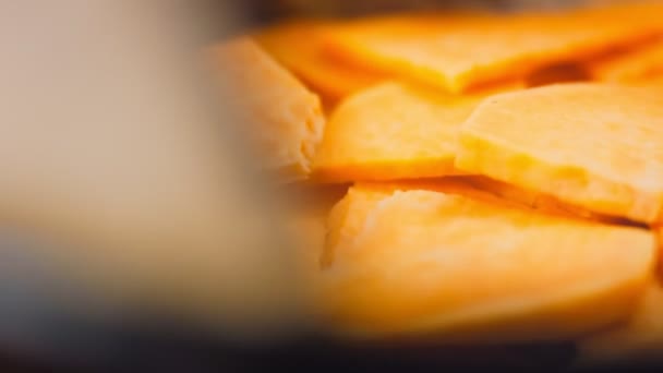 Batat Tatlı Patates Keki Patates Jambon Parmesan Tarifi — Stok video