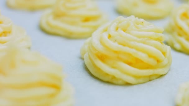 Galletas Patata Receta Canónica Brie Parmesano Crema Pesada — Vídeos de Stock