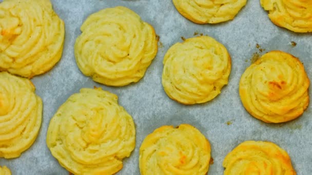 Potato Cookies Canonic Recipe Brie Parmesan Heavy Cream Potato Cookies — Stock Video