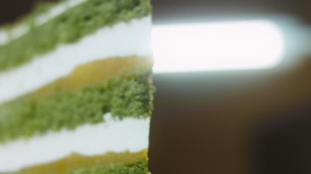 Gâteau Aux Feuilles Chocolat Vert Macro Curseur Tir — Video