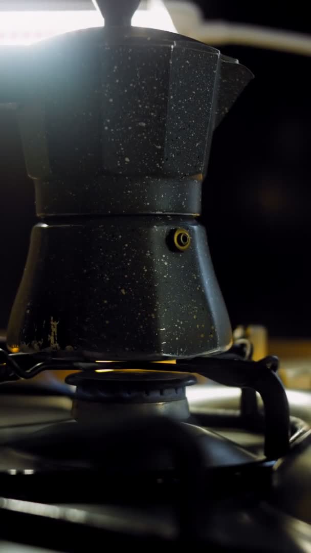 Kahve Makinesi Yanıyor Kahve Makinesinde Kahve Demleme Işlemi Romantik Ambiyans — Stok video