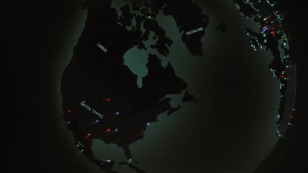 Mapa Mundo Com Diferentes Alvos Para Ataque Cibernético Hacking Conceito — Vídeo de Stock