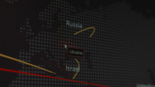 Carte Monde Avec Différentes Cibles Pour Cyberattaque Concept Piratage Technologie — Video