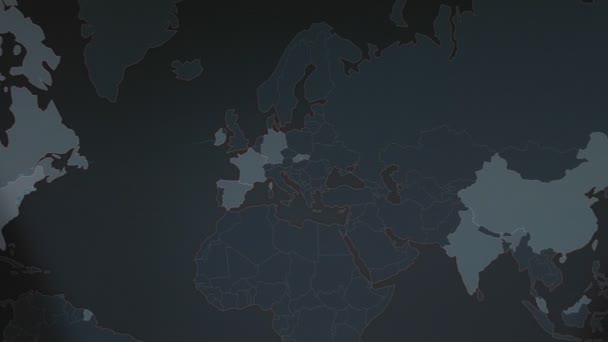 Mapa Del Mundo Con Diferentes Objetivos Ataque Cibernético Concepto Hackeo — Vídeo de stock