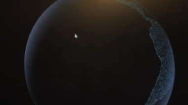 Siber saldırı için farklı hedefleri olan bir dünya haritası. Hackleme ve teknoloji konsepti. Monitör piksellerinde makro çekim.