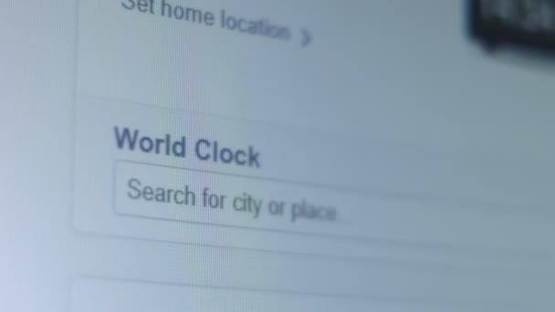 Världsklocka Skjut Pixlar Skärmen — Stockvideo