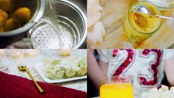 Processo Preparação Uma Tal Salada Batata Concurso Com Mastard Maionese — Vídeo de Stock