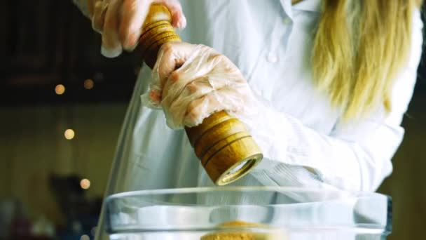 Process Making Homemade Gingerbread Cookie — Stock Video