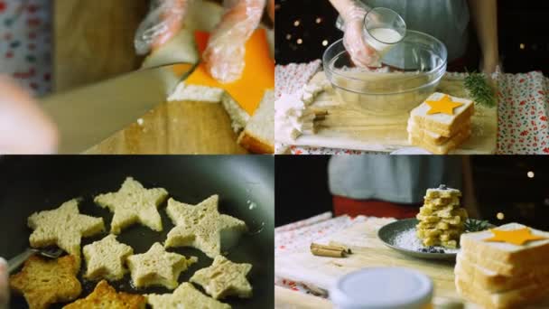 制作了四盘法国烤面包圣诞气氛影片 — 图库视频影像