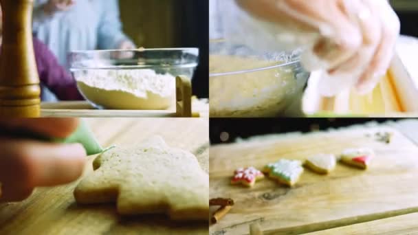Čtyři Videa Přípravou Best Domácí Perník Cookie — Stock video