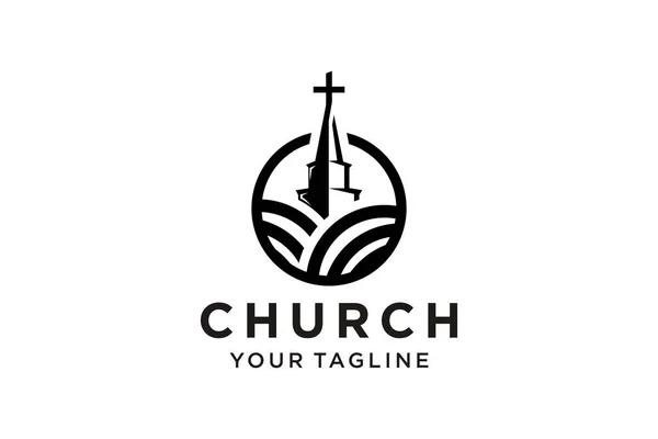 Creek Church Logo Design Agriculture Church Minimal Line Logo Design Royalty Free Stock Vectors