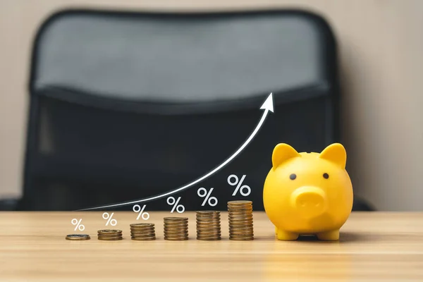 Interest Rate Dividend Concept Income Return Investment Percentage Show Returns — Stockfoto