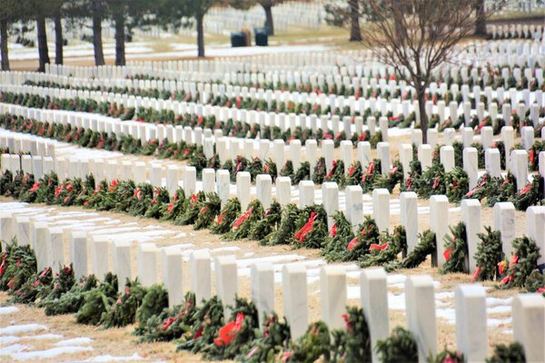 National Wreaths Across America Day is a free, non-political event, that honors and remembers our nation's veterans who are laid to rest in 2200 different locations nationwide. Christmas wreaths are placed on every grave to honor veterans. 
