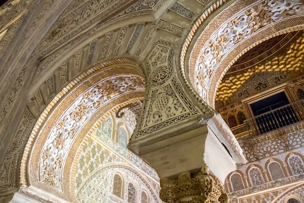 Królewski Alcazar Sewilli Murowany Kompleks Pałacowy Zbudowany Różnych Historycznych — Zdjęcie stockowe