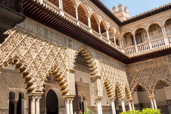 Alcazar Royal Séville Complexe Palais Fortifié Construit Dans Différents Historiques — Photo