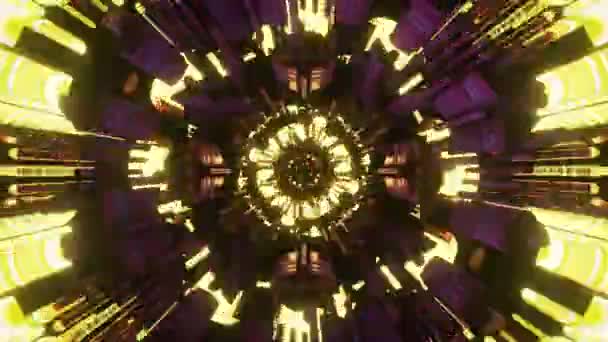 明亮的霓虹灯色彩艳丽的3D Vj无缝回圈 用于音乐会视频视觉音乐精神觉醒几何图案 — 图库视频影像