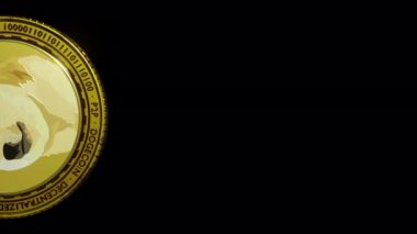 Dogecoin şifreleme dijital para birimi sanal modern video mim üç boyutlu yüksek teknoloji animasyon şifreleme sanat logosu 4K