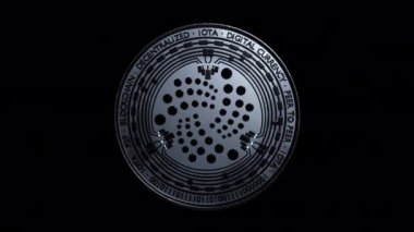 IOTA Açık Kaynak Dağıtım Defteri ve Kripto Dijital Para 4K alfa matte döngüsü kripto-para zinciri veri değişimi fütüristik 3D animasyonu