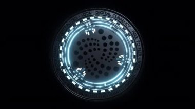 Açık kaynaklı Dağıtılmış Defter Şifreleme Dijital Para IOTA 4K Alfa Matte Görünüşte döngüsüz kripto para zinciri veri değişimi Sanal 3D animasyon