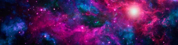 Uma Galáxia Mágica Cor Num Universo Infinito Com Uma Nebulosa — Fotografia de Stock