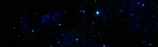 Νυχτερινός έναστρος ουρανός με νεφελώματα στο βαθύ διάστημα — Φωτογραφία Αρχείου