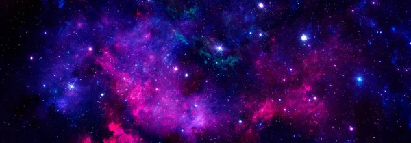 Una nebulosa del espacio profundo con estrellas y cúmulos estelares —  Fotos de Stock