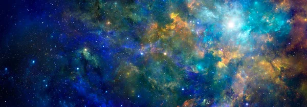 Fondo cósmico multicolor brillante con nebulosas y estrellas —  Fotos de Stock