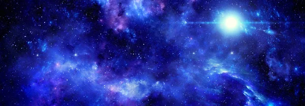 Νεφελώματα αερίων και φωτεινά αστέρια στο διάστημα — Φωτογραφία Αρχείου