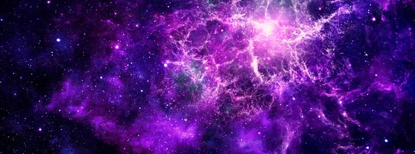 Fondo colorido del cielo nocturno estrellado con una nebulosa — Foto de Stock