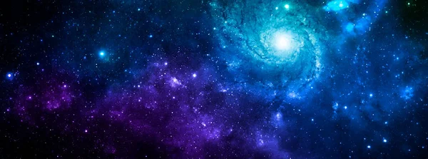 Heldere kosmische achtergrond met sterrenstelsel en sterren Stockafbeelding