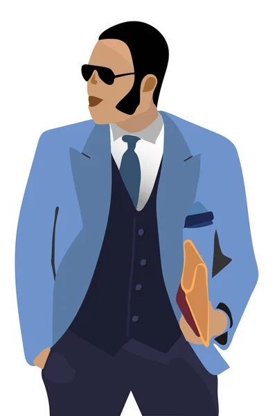 Businessman Model Blue Coats — Stock Vector