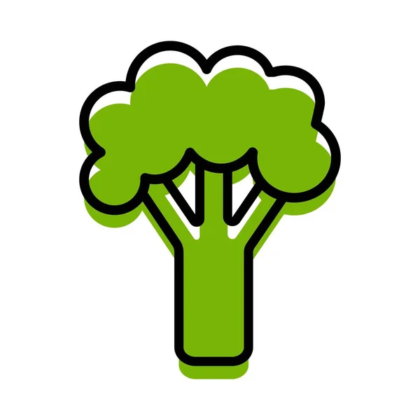 Broccoli icoon. Lineaire vectorillustratie. Geïsoleerd op witte achtergrond. Kleur logo — Stockvector