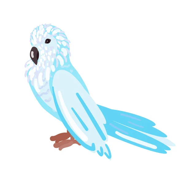 Tropisch blauer Papagei. Cartoon-Stil. Vereinzelt auf weißem Hintergrund. Vektorillustration — Stockvektor