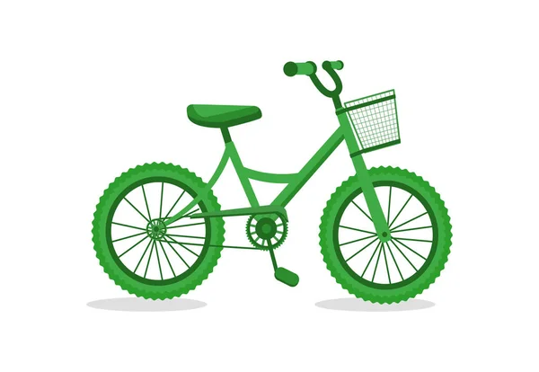 Jedź Rowerze Zieloną Wycieczkę Ekologiczny Symbol Przyszłości Cute Rower Zielony — Wektor stockowy