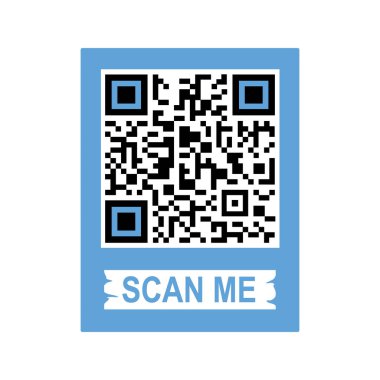 Telefon etiketimi tara. Mobil uygulama için Qrcode. Akıllı telefonun QR kodu. Beyaz arka planda izole bir illüstrasyon. Vektör illüstrasyonu.