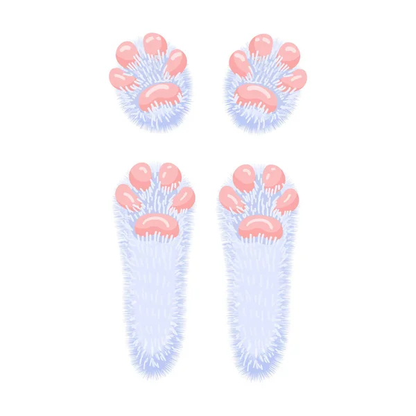 Hare Paws Concept Cute Lovely Rabbit Feet Isolated Illustration White — Wektor stockowy