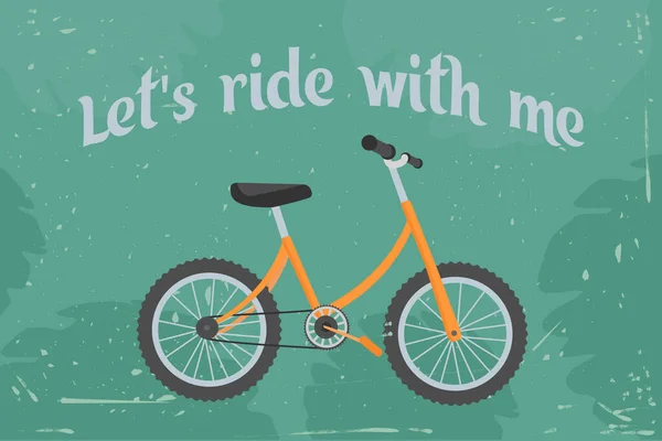 Ρετρό Πεντάλ Βόλτα Ποδήλατο Μεμονωμένη Απεικόνιση Έγχρωμο Φόντο Στυλ Καρτούν — Διανυσματικό Αρχείο
