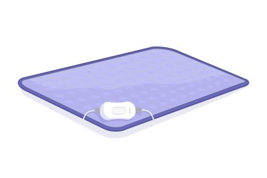Electric blanket concept. Modern electric blanket for the home. Electrical heating for the winter. Cartoon style. Vector isolated illustration on white background.